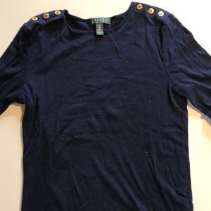 Navy blue 3/4 sleeve Lauren Ralph Lauren shirt